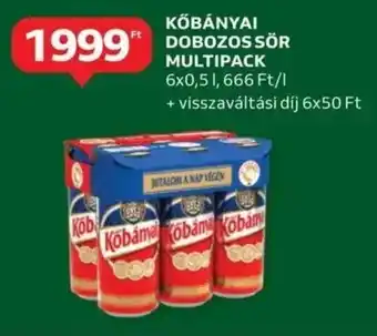 Auchan Kőbányai dobozos sör multipack ajánlat