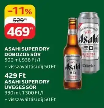 Auchan Asahi super dry dobozos sör stb. ajánlat