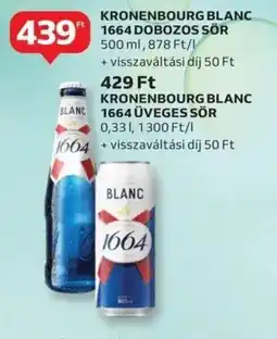 Auchan Kronenbourg blanc 1664 dobozos sör stb. ajánlat