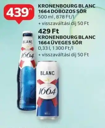 Auchan Kronenbourg blanc 1664 dobozos sör stb. ajánlat