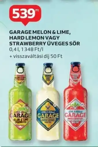 Auchan Garage melon & lime, hard lemon vagy strawberry üveges sör ajánlat