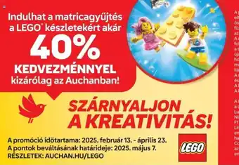 Auchan Indulhat a matricagyűjtés a LEGO készletekért akár ajánlat