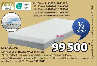 JYSK Dreamzone svinna gf91 habszivacs matrac ajánlat