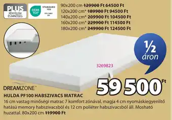 JYSK Dreamzone hulda pf100 habszivacs matrac ajánlat