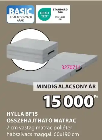 JYSK Hylla bf15 összehajtható matrac ajánlat