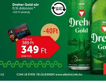 PRIVÁT Dreher Gold sör ajánlat