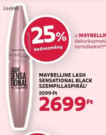 Rossmann Maybelline lash sensational black szempillaspirál ajánlat