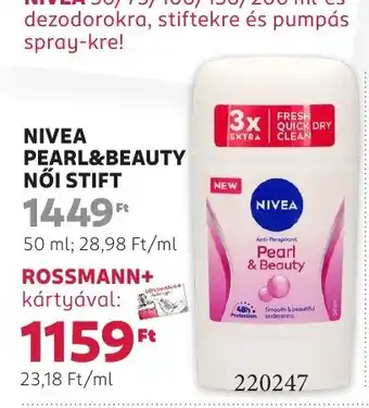 Rossmann Nivea pearl&beauty nőI stift ajánlat