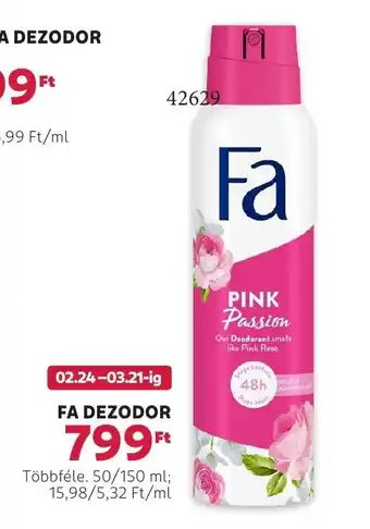 Rossmann Fa dezodor ajánlat