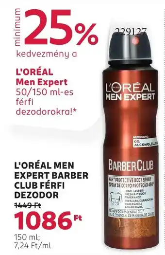 Rossmann L'Oréal men expert barber club férfi dezodor ajánlat