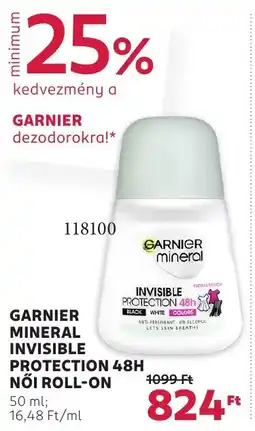 Rossmann Garnier mineral invisible protection 48h nőI roll-on ajánlat