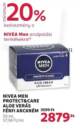 Rossmann Nivea men protect&care aloe verás férfi arckrém ajánlat