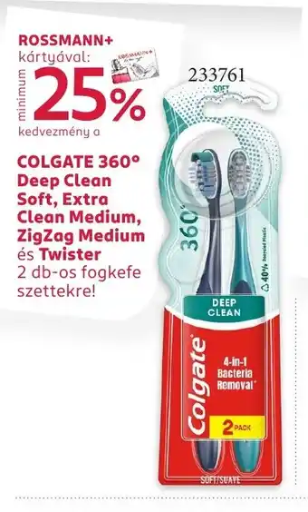 Rossmann Colgate 360° deep clean soft stb. 2 db-os fogkefe szettekre! ajánlat