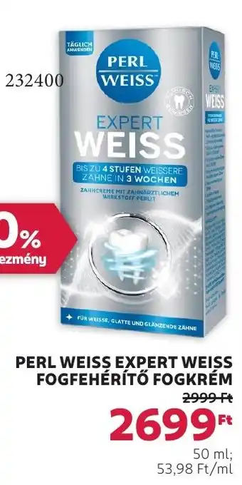 Rossmann Perl weiss expert weiss fogfehérítő fogkrém ajánlat