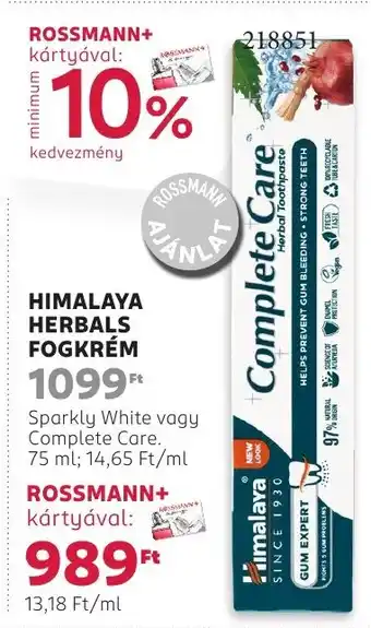 Rossmann Himalaya herbals fogkrém ajánlat