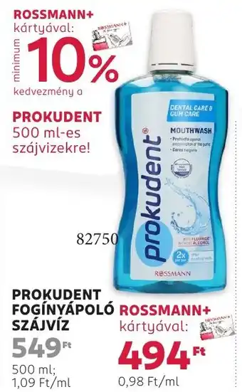 Rossmann Prokudent fogínyápoló szájvíz ajánlat