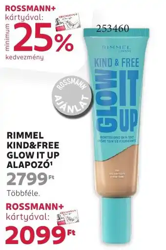 Rossmann Rimmel kind&free glow it up alapozó ajánlat