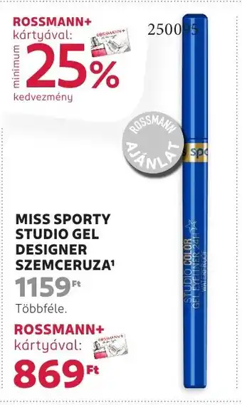 Rossmann Miss sporty studio gel designer szemceruza ajánlat