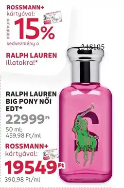 Rossmann Ralph lauren big pony nőI edt ajánlat