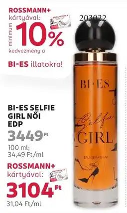 Rossmann Bi-es selfie girl nőI edp ajánlat