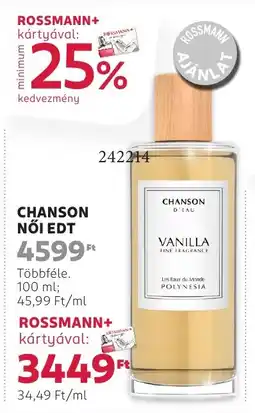 Rossmann Chanson nőI edt ajánlat