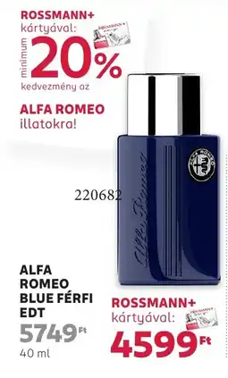 Rossmann Alfa romeo blue férfi edt ajánlat