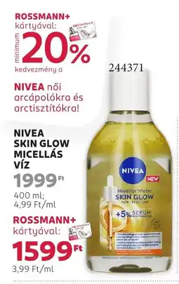 Rossmann Nivea skin glow micellás víz ajánlat