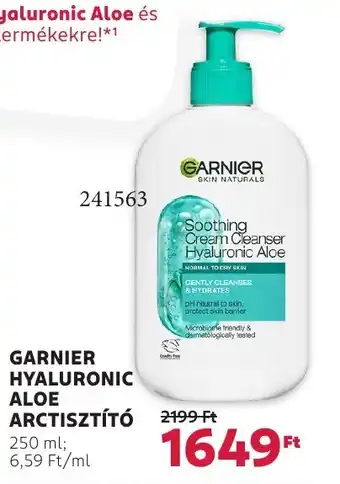 Rossmann Garnier hyaluronic aloe arctisztító ajánlat