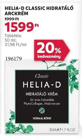 Rossmann Helia-d classic hidratáló arckrém ajánlat