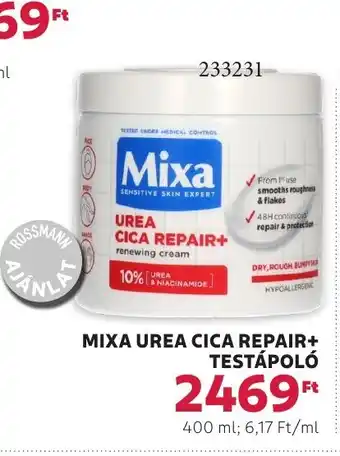 Rossmann Mixa urea cica repair+ testápoló ajánlat