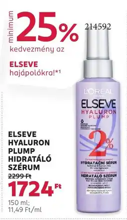 Rossmann Elseve hyaluron plump hidratáló szérum ajánlat