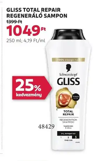 Rossmann Gliss total repair regeneráló sampon ajánlat