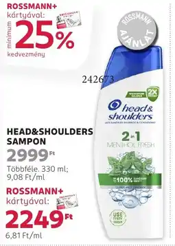 Rossmann Head&shoulders sampon ajánlat