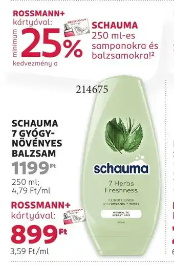 Rossmann Schauma 7 gyógy- növényes balzsam ajánlat