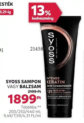 Rossmann Syoss sampon vagy balzsam ajánlat