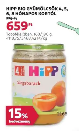 Rossmann Hipp bio gyümölcsök 4, 5, 6, 8 hónapos kortól ajánlat