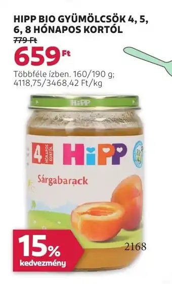 Rossmann Hipp bio gyümölcsök 4, 5, 6, 8 hónapos kortól ajánlat