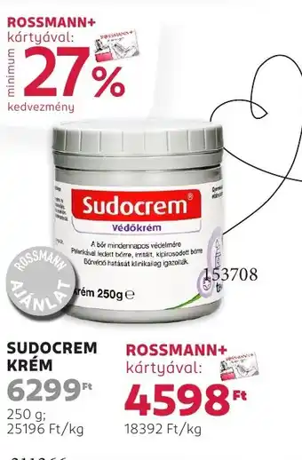 Rossmann Sudocrem krém ajánlat