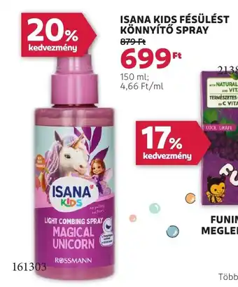 Rossmann Isana kids fésülést könnyítő spray ajánlat