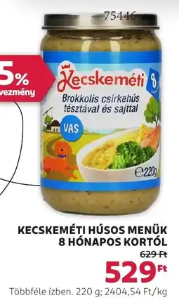 Rossmann Kecskeméti húsos menük 8 hónapos kortól ajánlat