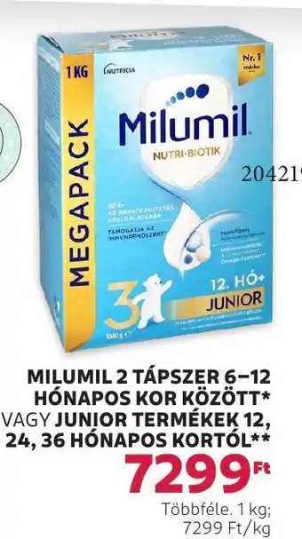 Rossmann Milumil 2 tápszer 6-12 hónapos kor között stb. ajánlat