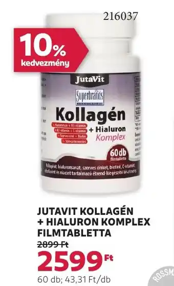 Rossmann Jutavit kollagén + hialuron komplex filmtabletta ajánlat