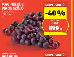 ALDI Mag nélküli piros szőlő ajánlat