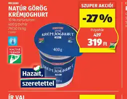 ALDI Natúr Görög Krémjogghurt ajánlat