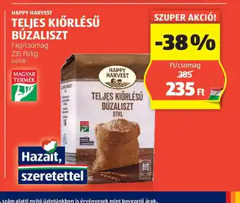 ALDI Happy Harvest Teljes Kiőrlésű Búzaliszt ajánlat