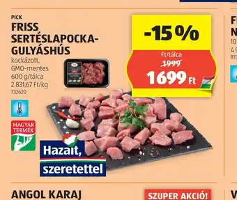 ALDI Friss sertéslapocka-gulyáshús ajánlat