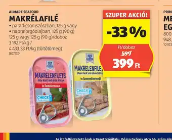 ALDI Alpare Seafood Makrélafilé ajánlat