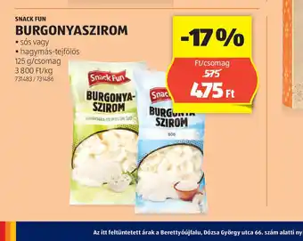 ALDI Snack Fun Burgonyaszirm ajánlat