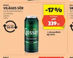 ALDI Gösser Világos Sör ajánlat