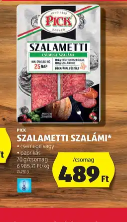 ALDI PICK Szalametti Szalámi ajánlat